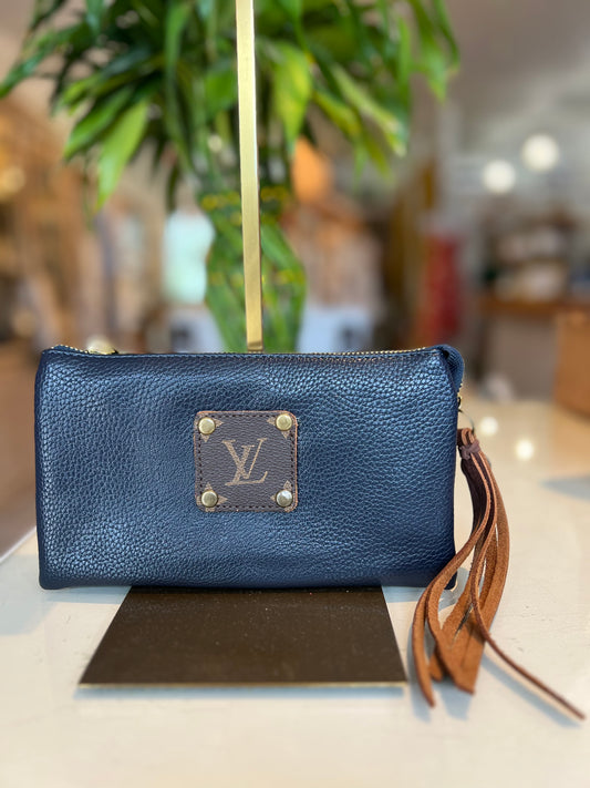 LV Upcycled Crossbody-Navy Blue