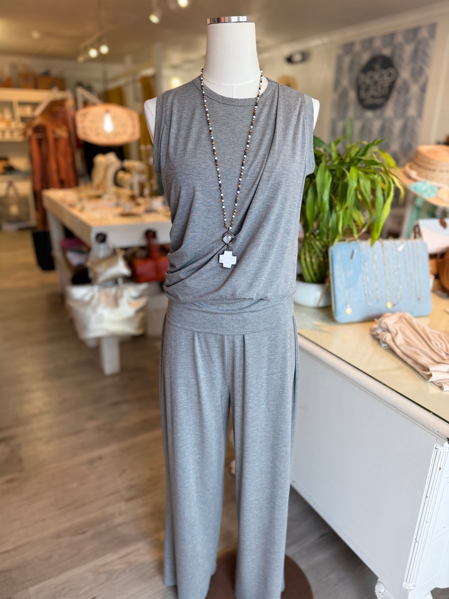 Pants w/Rollover Waistband-Grey