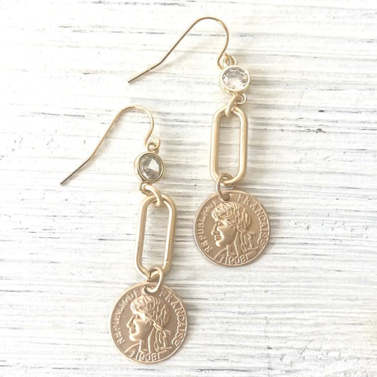 French Coin Earrings