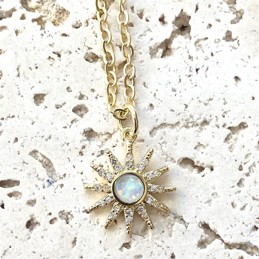 Opal Sun Necklace