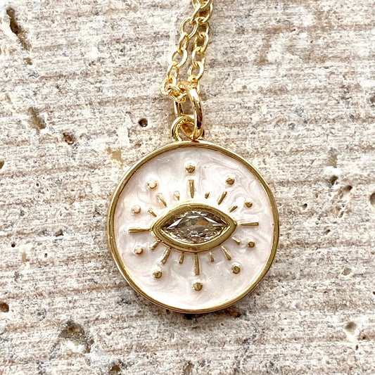 Enamel Eye Necklace