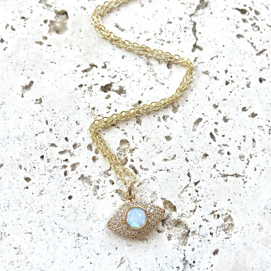 Opal Tiny Eye Necklace