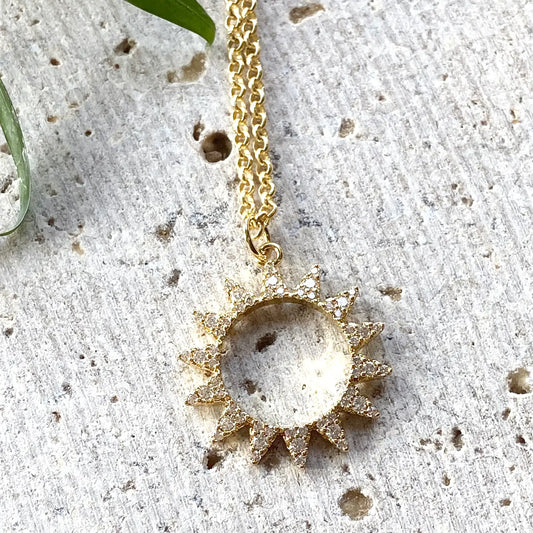 Micropave Sun Necklace