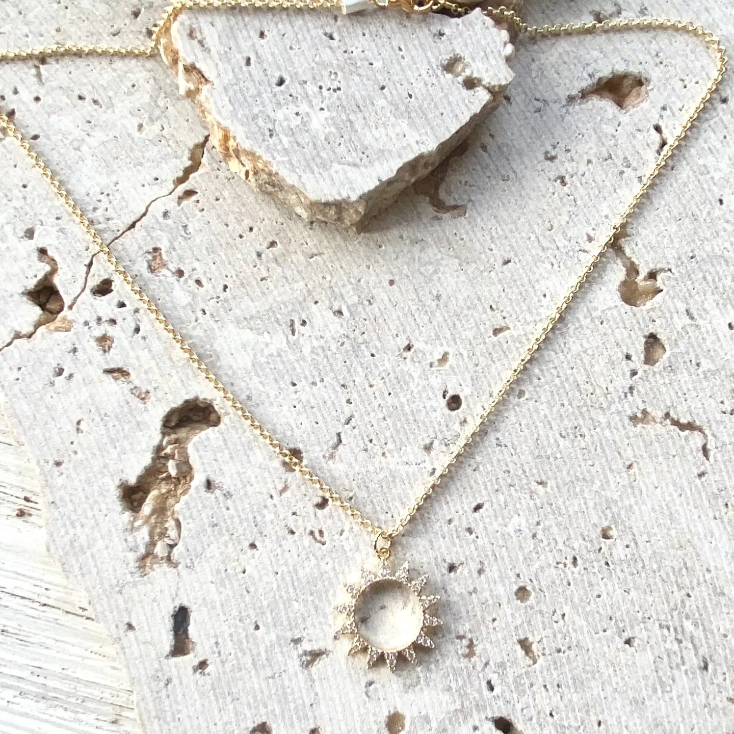 Micropave Sun Necklace