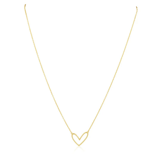 Open Heart Necklace-Gold