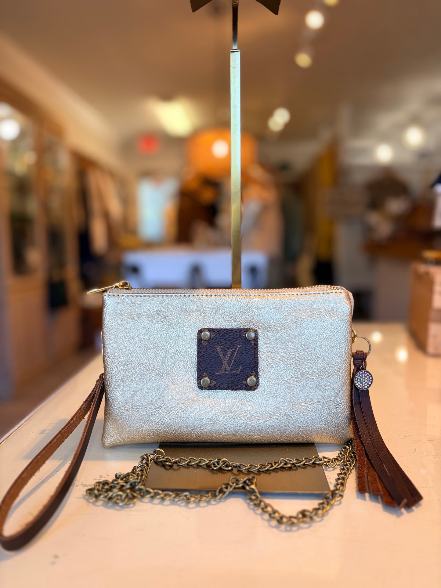 LV Upcycled Crossbody-Gold