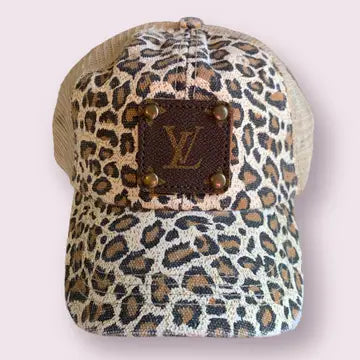 LV Upcycled Leopard Cap