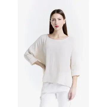 Long Sleeve Raglan Top-Cream