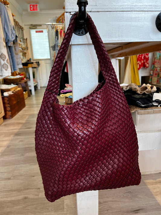 Woven Bag-Burgundy