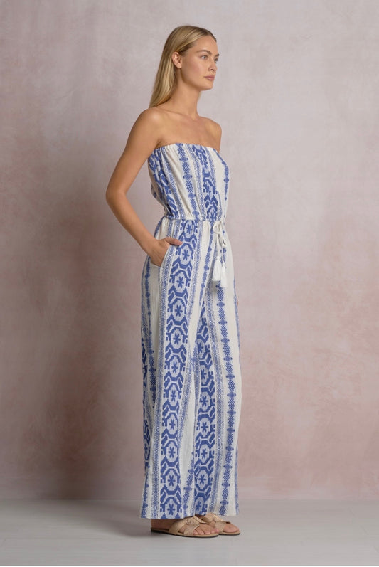 Strapless Jumper-Natural Blue