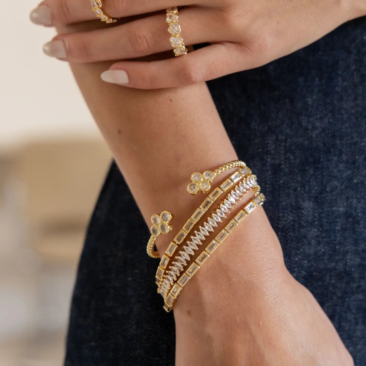 Maisley Tennis Bracelet-Gold