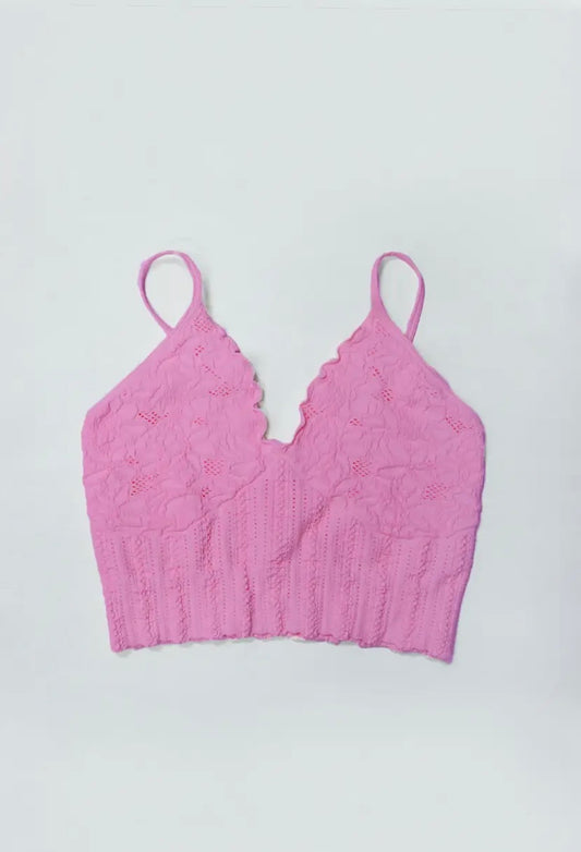 Lace Textured Bralette-Crocus