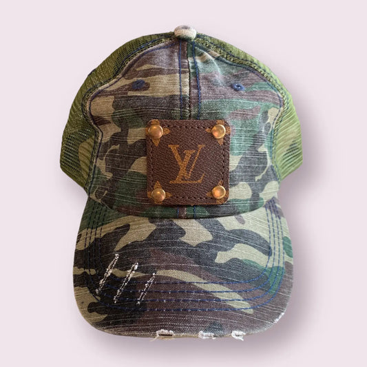 LV Upcycled Camo Cap