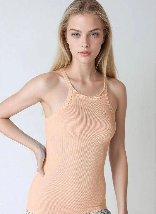 Vintage Highneck Top-Vintage Apricot