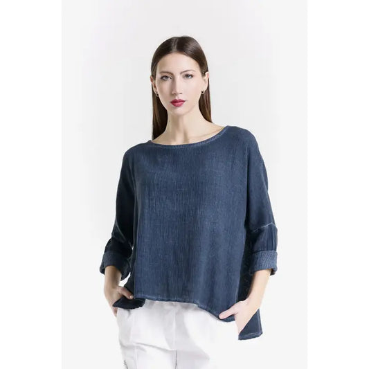 Long Sleeve Raglan Top -Navy Enzyme
