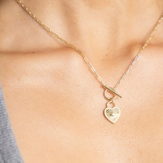 Heart Locked Toggle Necklace