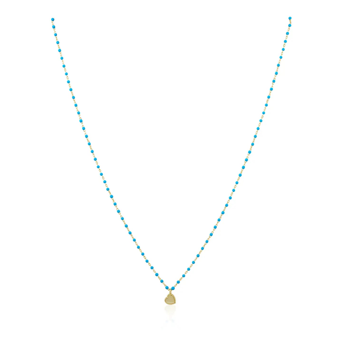 Mini Heart Necklace-Turquoise