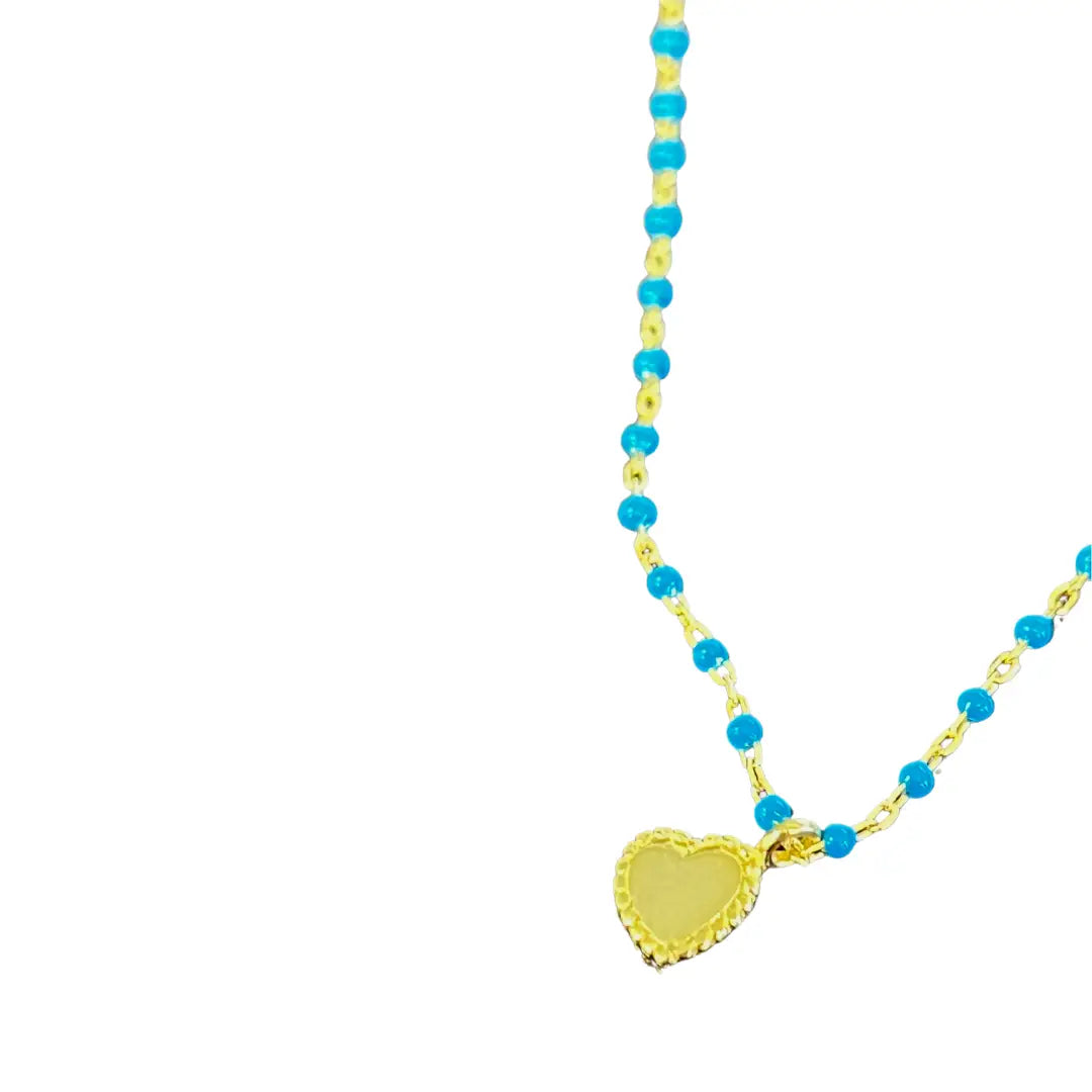 Mini Heart Necklace-Turquoise