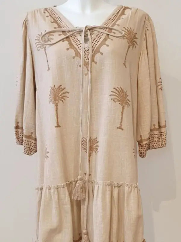 Mary Short Dress-Brown