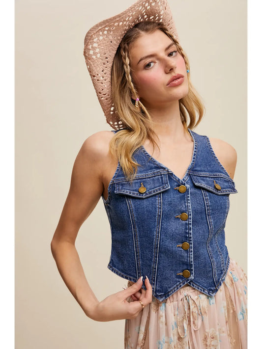 Vintage Inspired Denim Vest