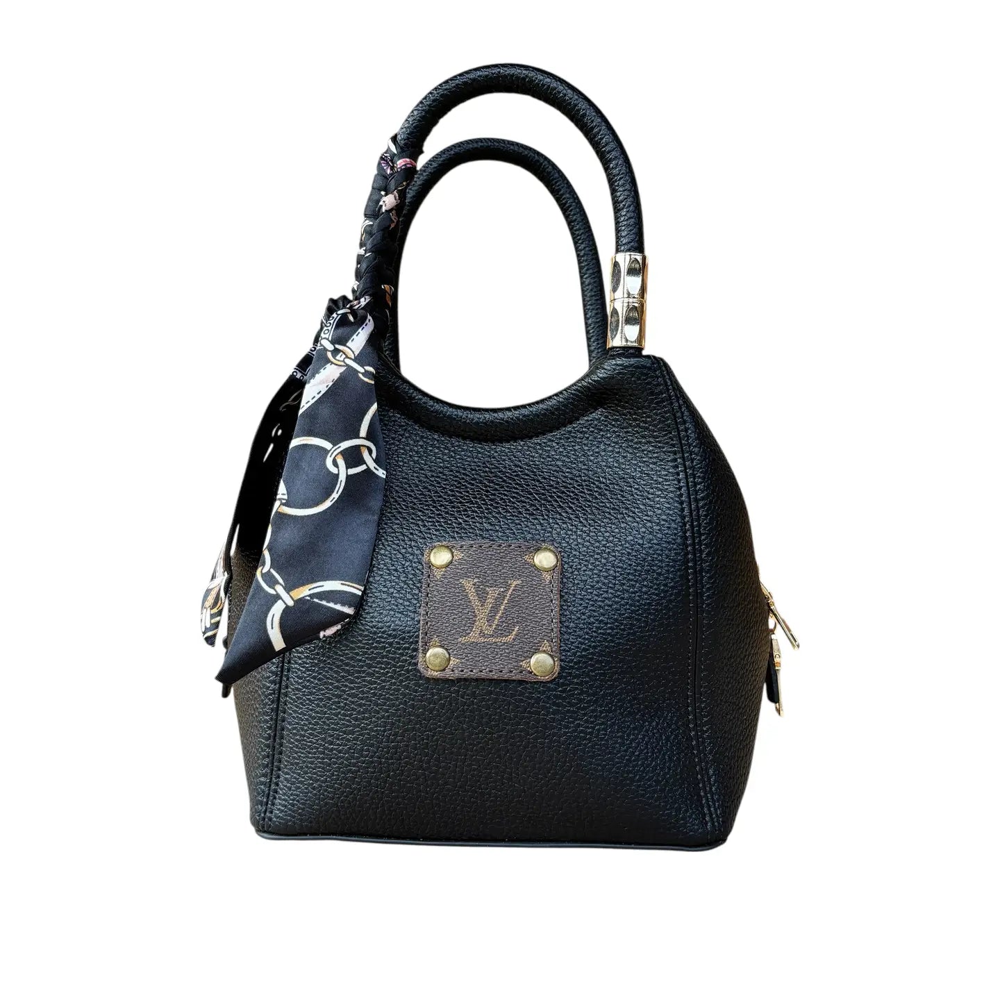 LV Upcycled Blazy Bag w/Scarf-Black