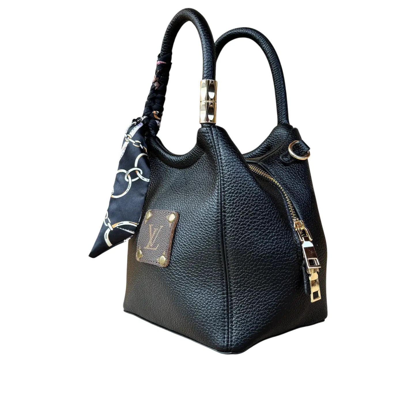 LV Upcycled Blazy Bag w/Scarf-Black