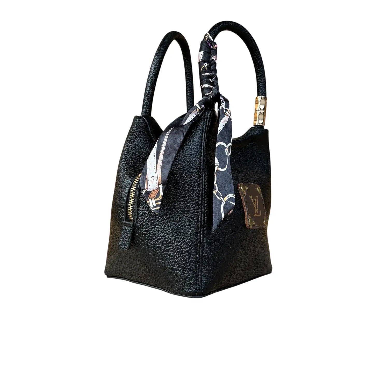 LV Upcycled Blazy Bag w/Scarf-Black