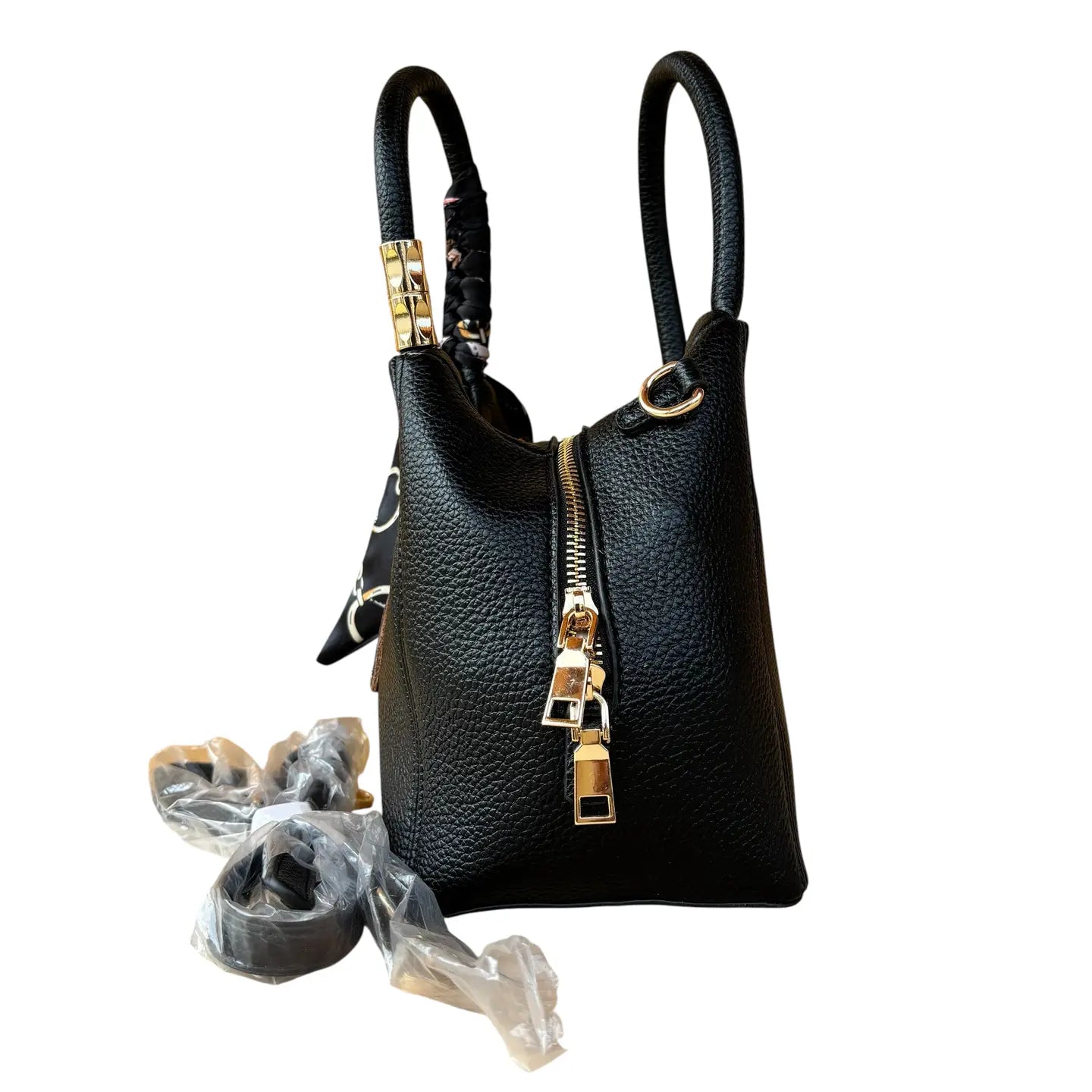 LV Upcycled Blazy Bag w/Scarf-Black