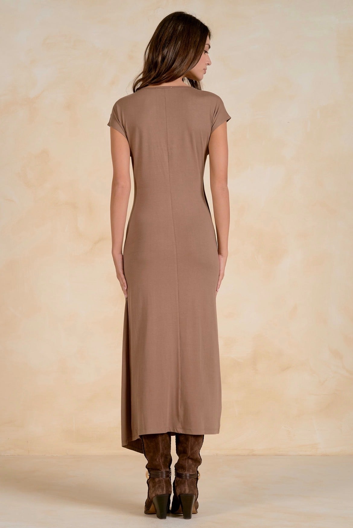 Maxi Cap Sleeve Cinced WB-Light Brown