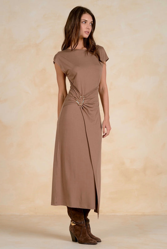 Maxi Cap Sleeve Cinced WB-Light Brown